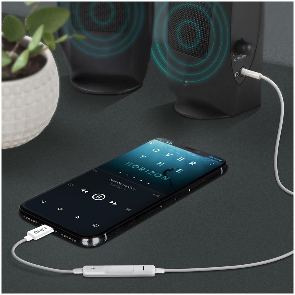 Cavo Aux Iphone Ipad Ipod Ipod A Jack 3,5 Mm Telecomando Linq Bianco - Foto 2