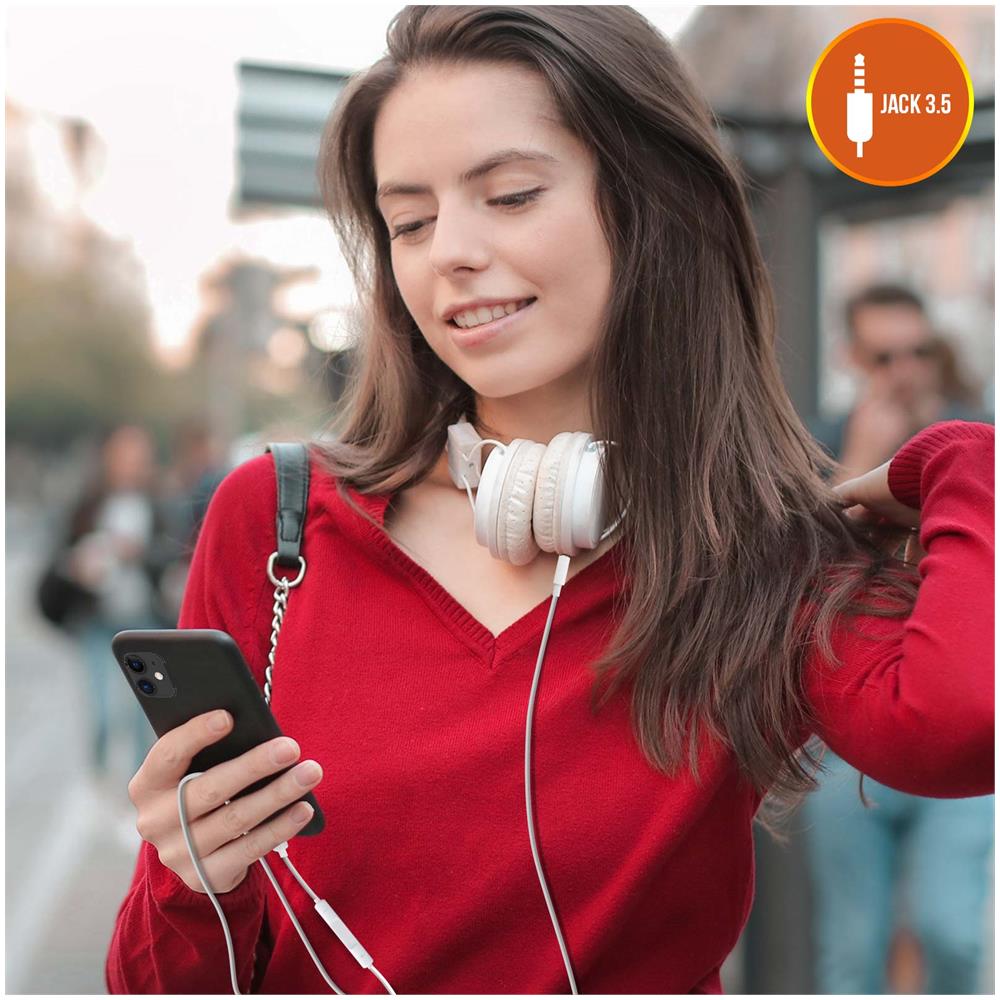 Cavo Aux Iphone Ipad Ipod Ipod A Jack 3,5 Mm Telecomando Linq Bianco - Foto 5