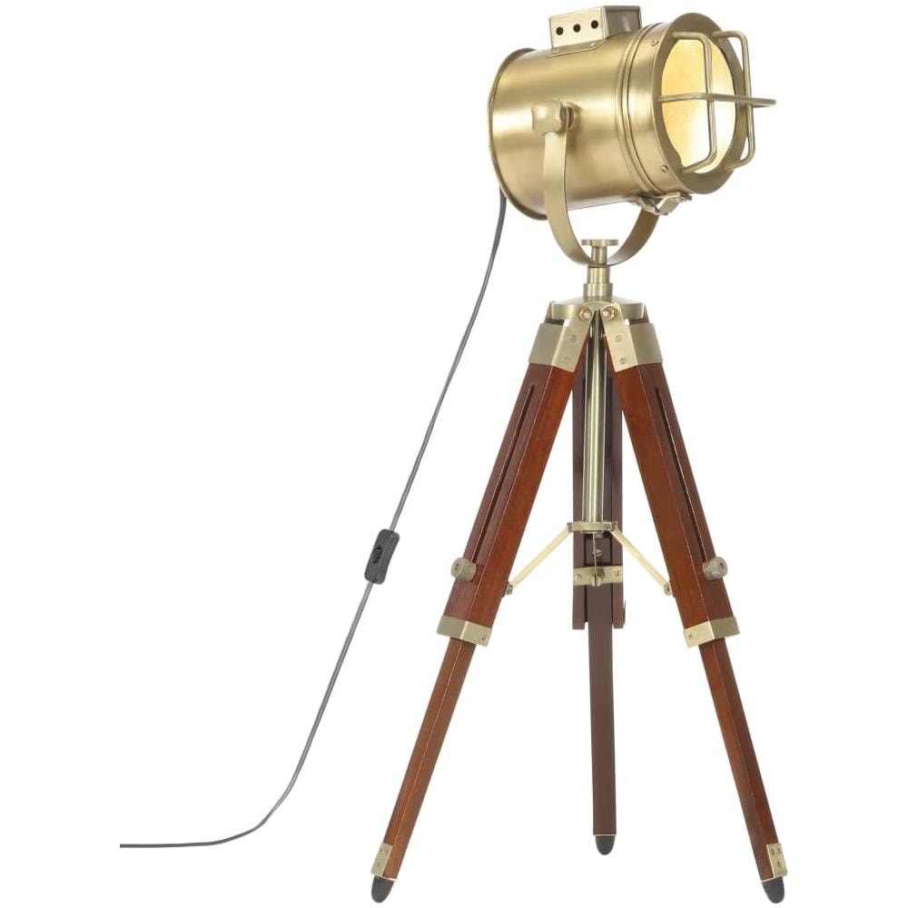 Lampada da Terra a Treppiede Legno Massello di Mango 69 cm - Foto 2