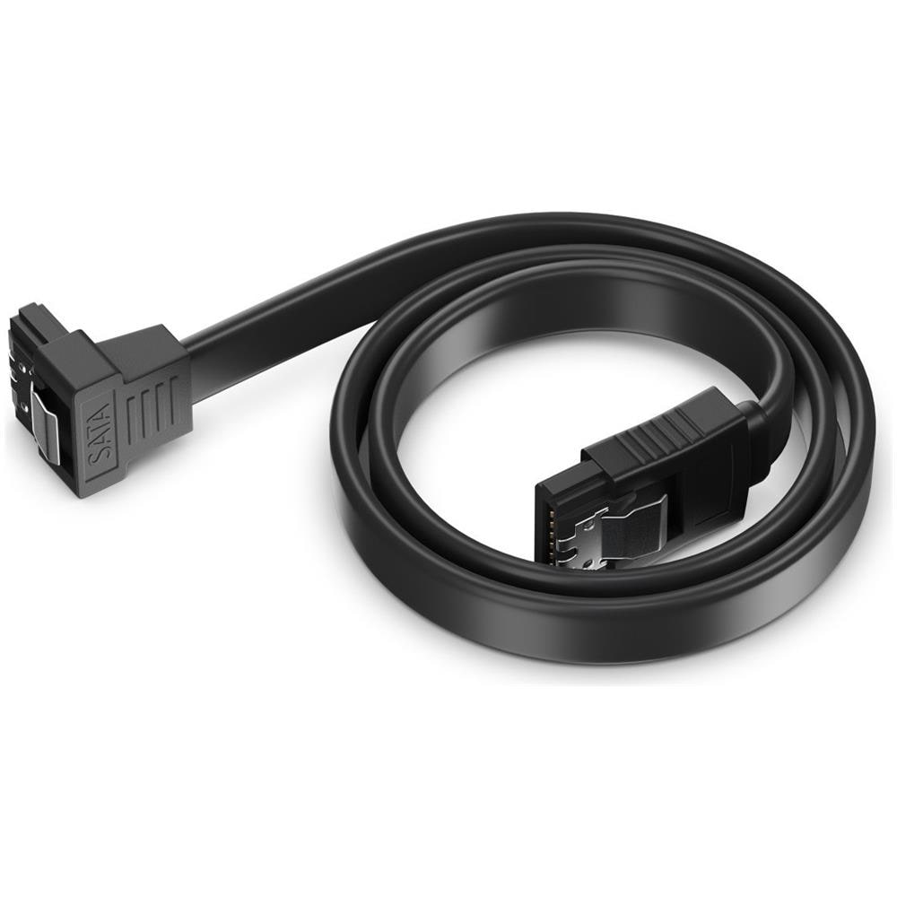 3x 0.5m Cavo Sata Iii Cavo Sata 3 Cavo Dati Hdd Ssd Collegamento Clip In Metallo 6gbit S 1x Diritta 1x 90 L-type Connettori - Nero - Foto 2