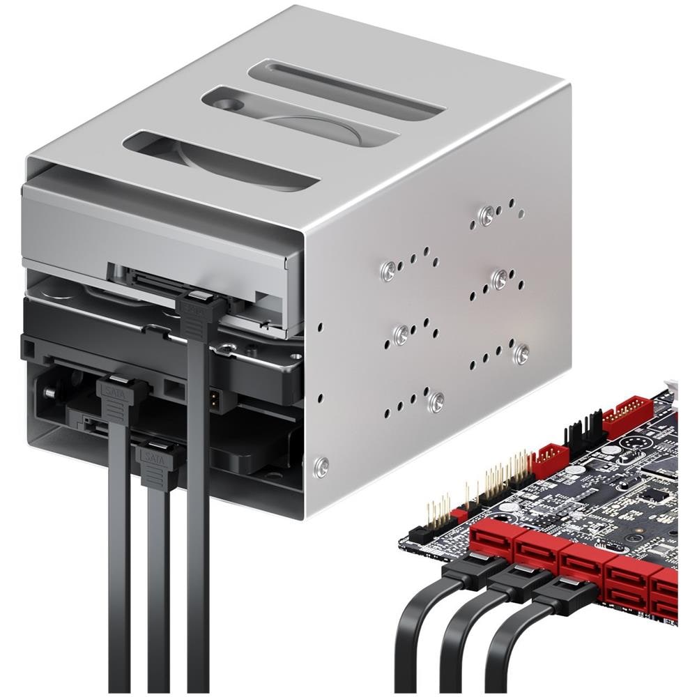 3x 0.5m Cavo Sata Iii Cavo Sata 3 Cavo Dati Hdd Ssd Collegamento Clip In Metallo 6gbit S 1x Diritta 1x 90 L-type Connettori - Nero - Foto 4