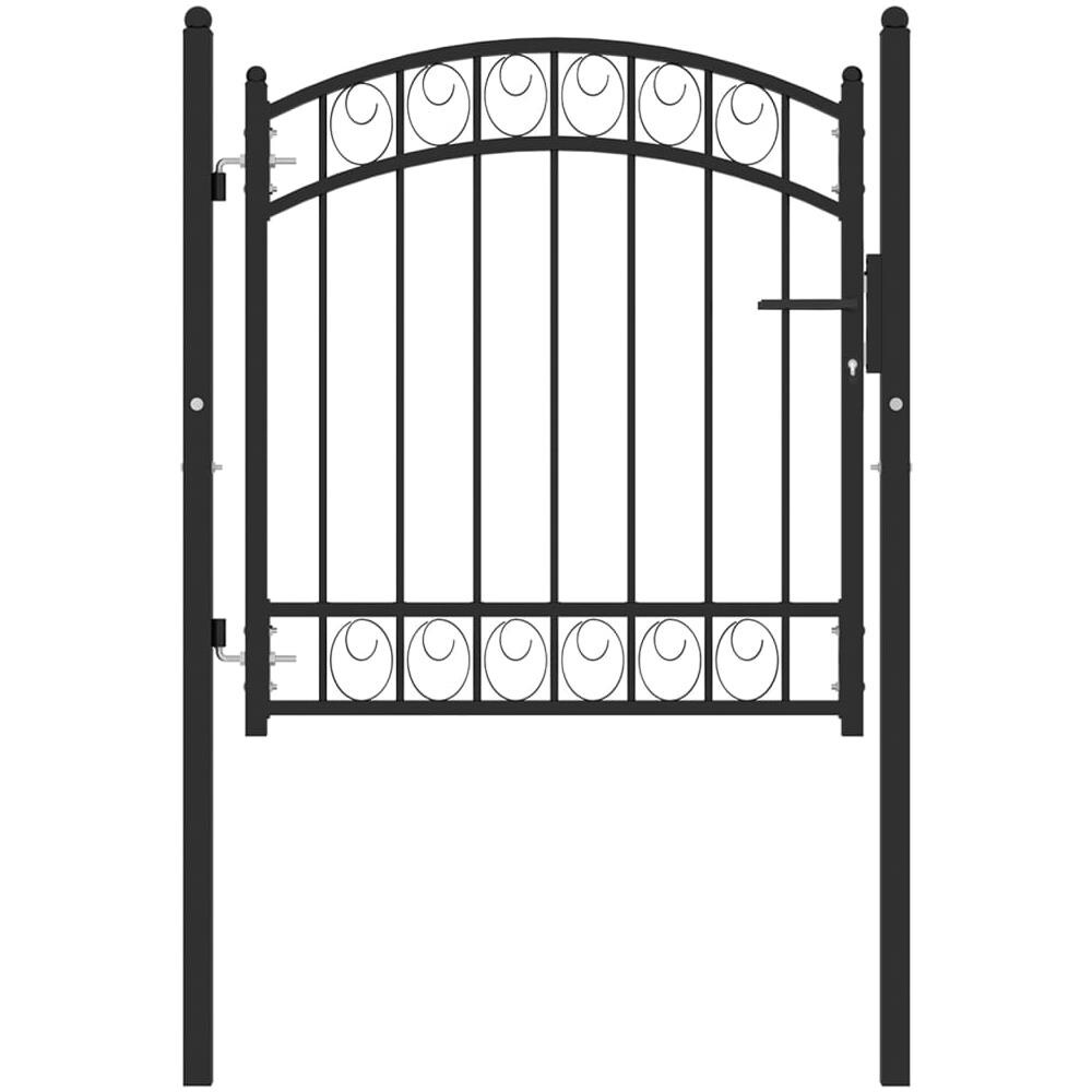 Cancello Per Recinzione Ad Arco In Acciaio 100x100 Cm Nero - Foto 1