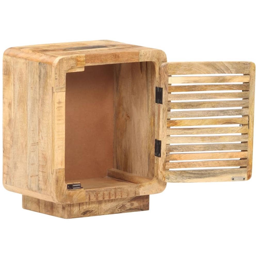 Comodino 40x30x50 Cm In Legno Massello Di Mango Grezzo - Foto 2