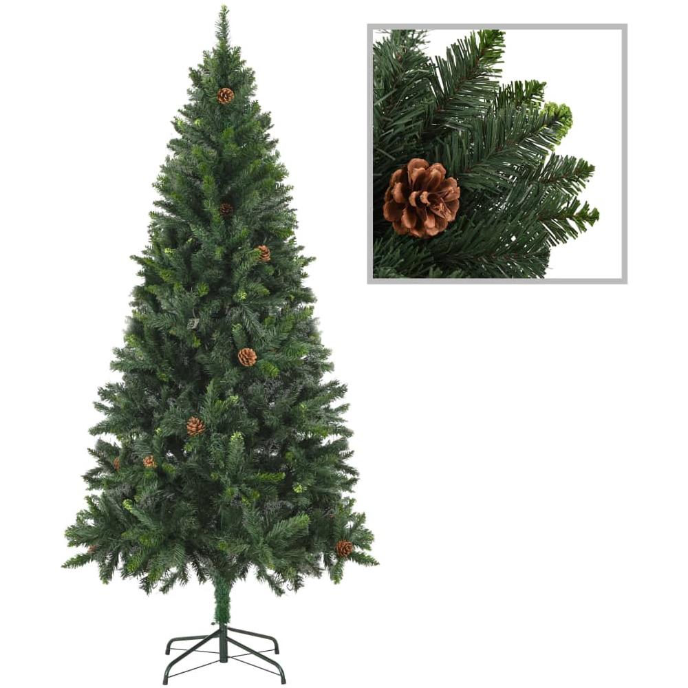 Albero di Natale Artificiale con LED Palline Pigne Verde 210 cm - Foto 3