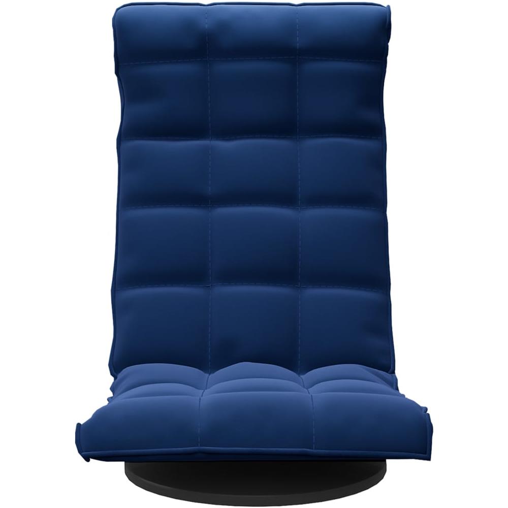 Sedia Da Pavimento Girevole Blu In Velluto - Foto 3
