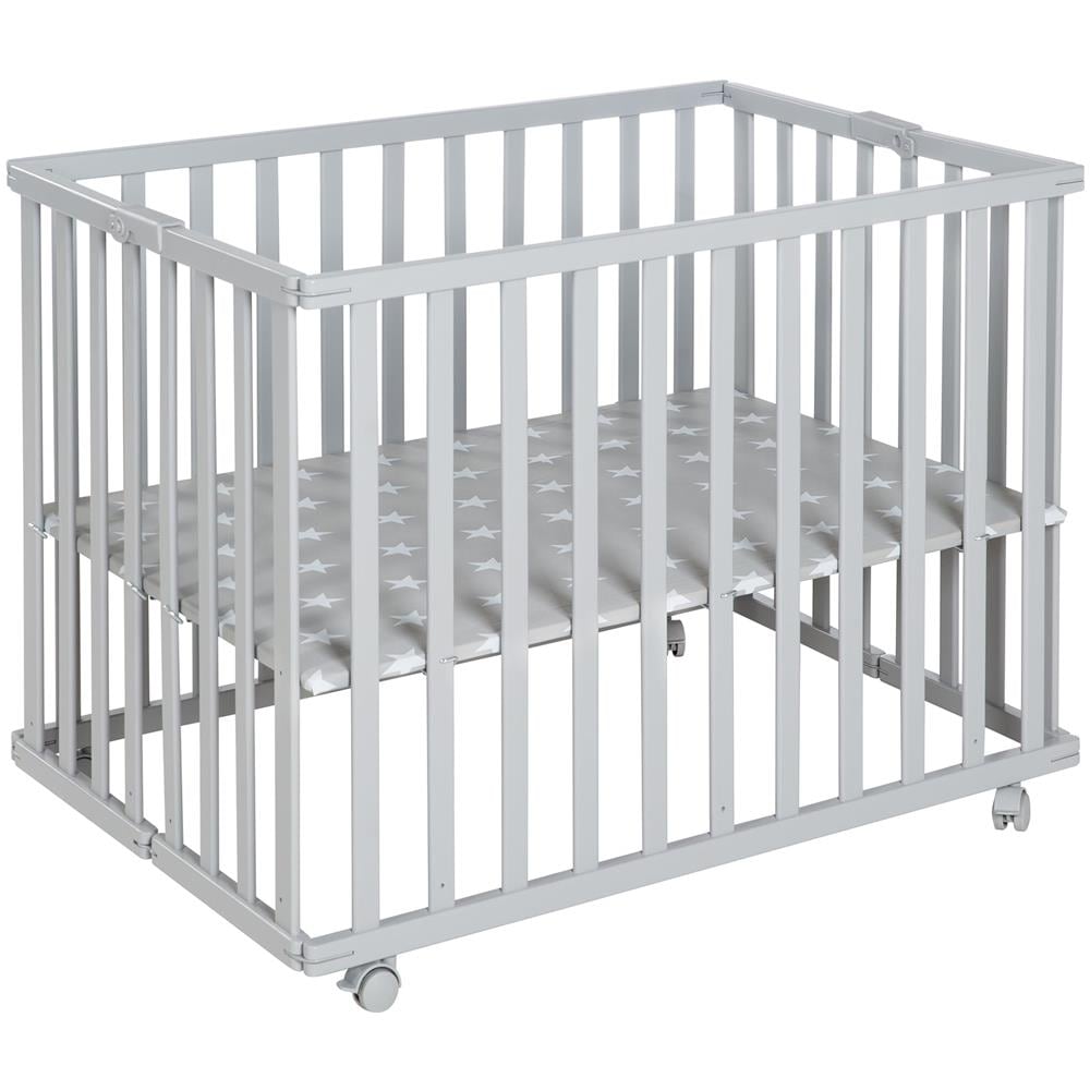 Box Per Bambini - Pieghevole - Grigio - 74x100 - Playpen Salvaspazio Con Rotelle - Foto 1