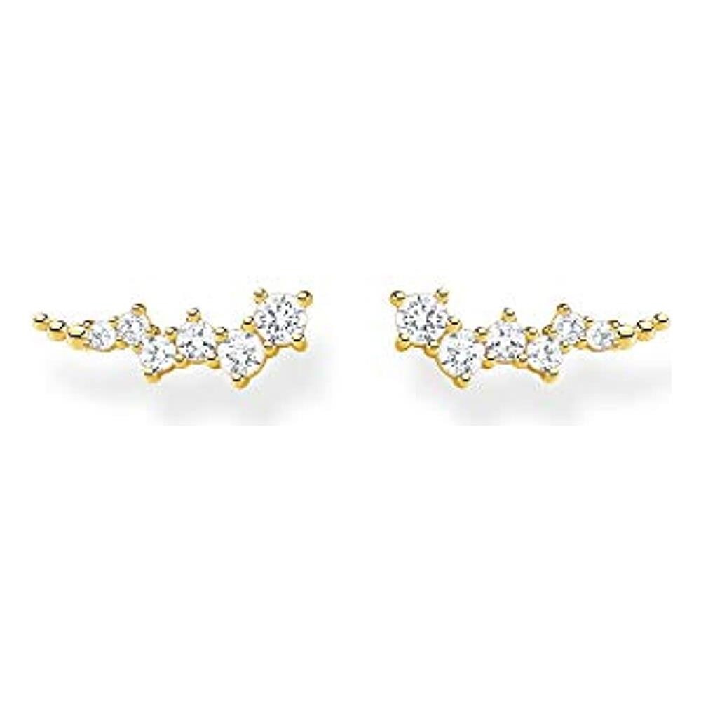Ear Climber - Orecchini Da Donna In Argento Sterling 925, Con Pietre Bianche - Foto 1