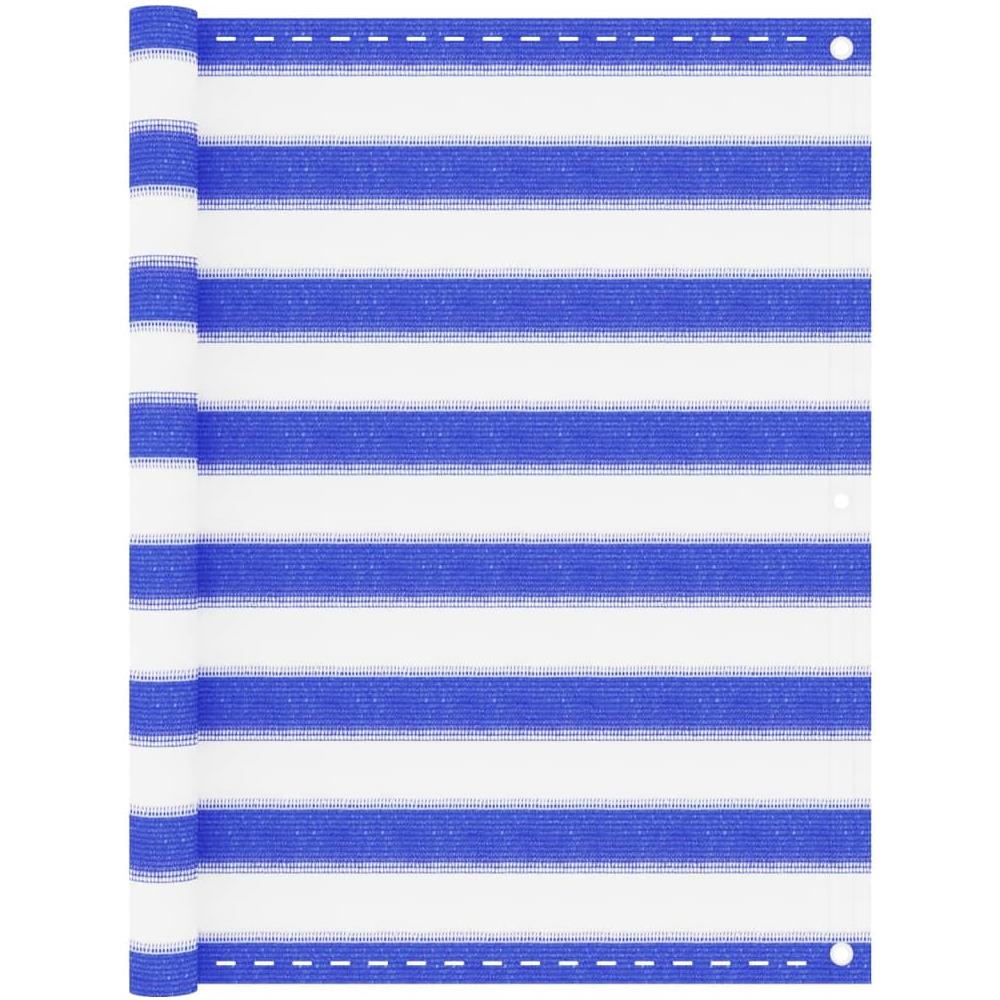 Paravento Da Balcone Blu E Bianco 90x300 Cm In Hdpe - Foto 1