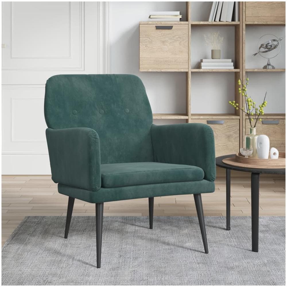 Poltrona Verde Scuro 62x79x79 Cm Velluto - Foto 1