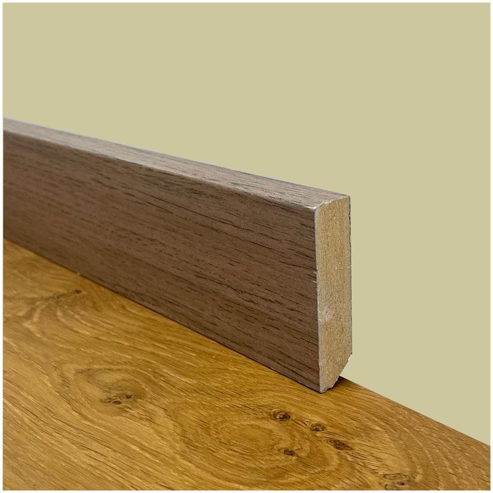 €1,29ml * Mega Stock Al Metro * Battiscopa Taglio Quadro In Fibra Di Legno 60x15 Gianduia - Foto 1