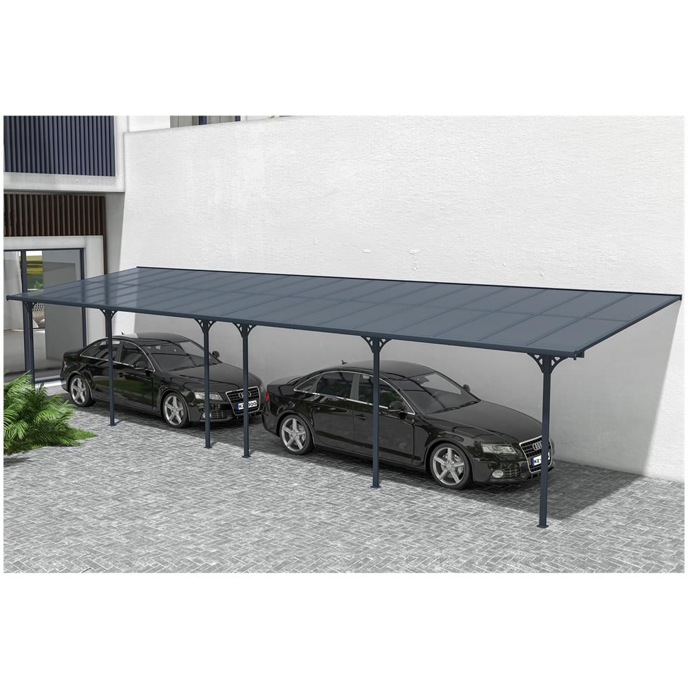 Pergola Addossata /posto Auto Coperto 33m² Kleo 1100l300 Grigio Alluminio - Foto 1