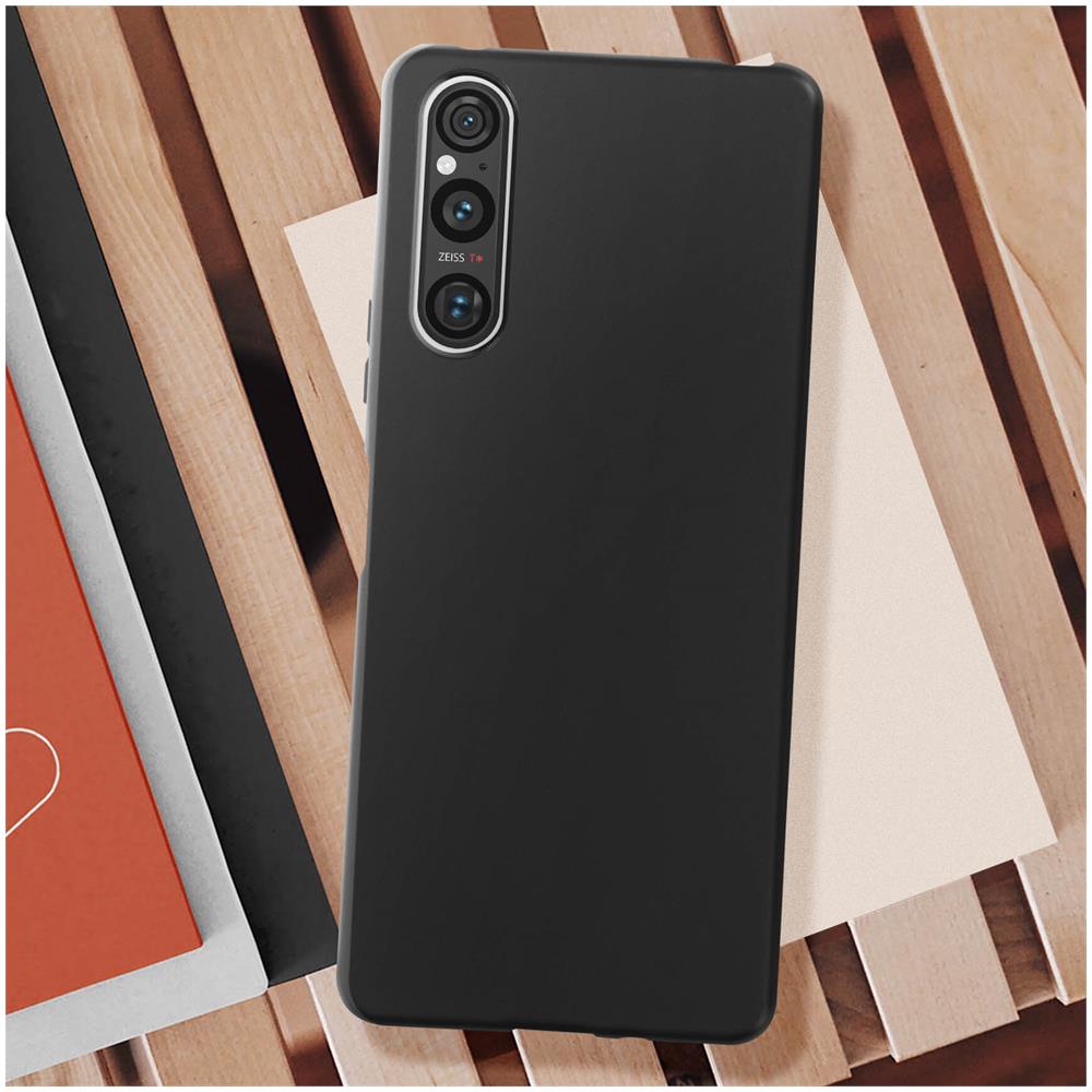 Cover Per Sony Xperia 1 V Silicone Gel Flessibile Sottile Leggera Nera - Foto 2
