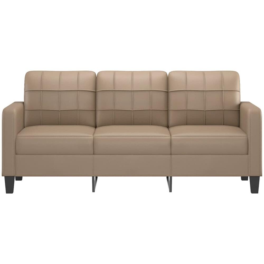 Divano A 3 Posti Cappuccino 180 Cm In Similpelle - Foto 3