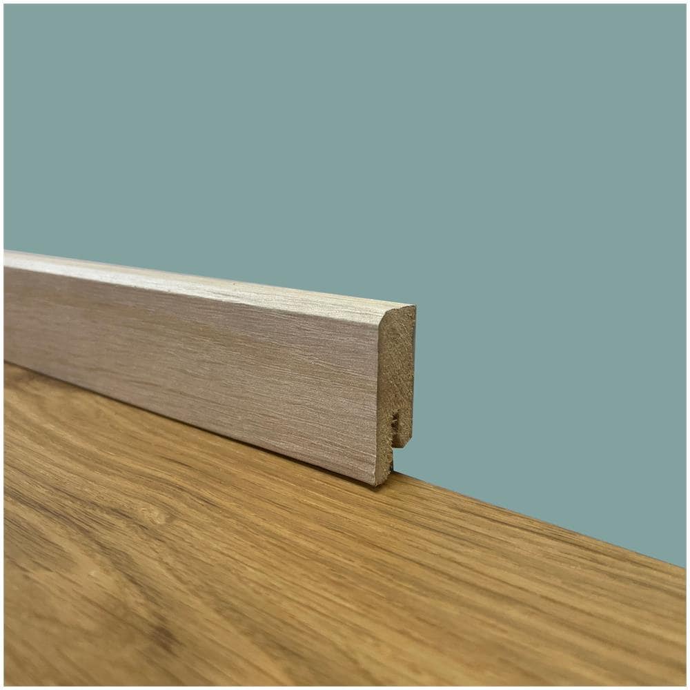 96 Metri Lineari *promo* Battiscopa Zoccolino Squadrato Basso In Fibra Di Legno 40x15 Sbiancato - Foto 1