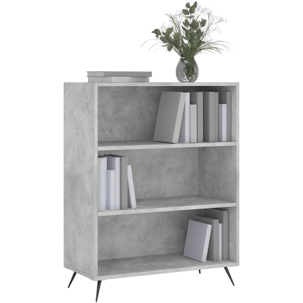 Libreria Grigio Cemento 69,5x32,5x90 Cm In Legno Multistrato - Foto 3