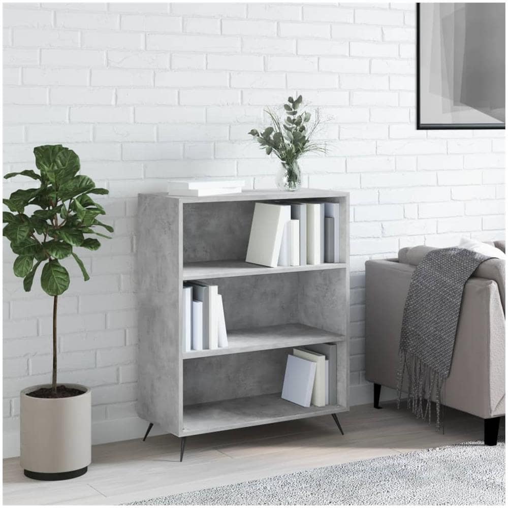 Libreria Grigio Cemento 69,5x32,5x90 Cm In Legno Multistrato - Foto 1