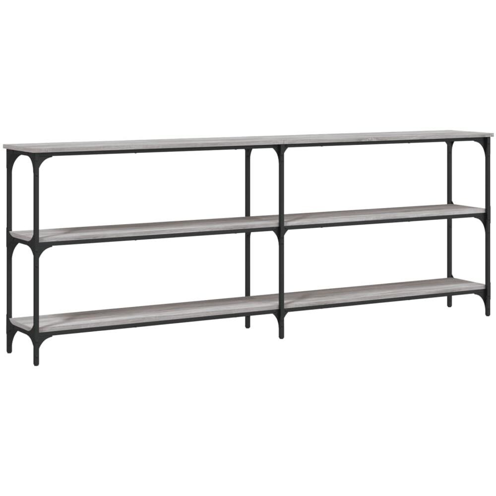 Tavolo Consolle Grigio Sonoma 200x29x75 Cm In Legno Multistrato - Foto 2
