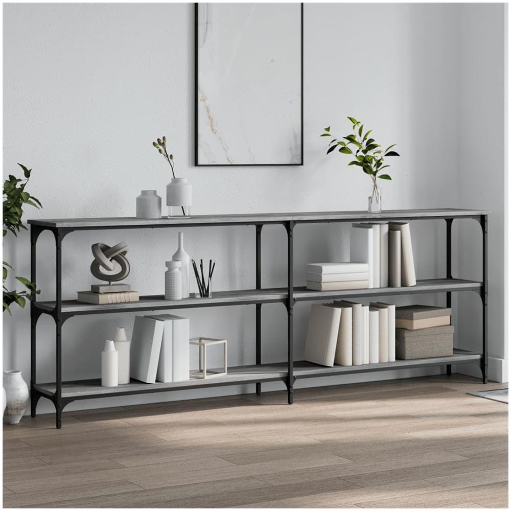 Tavolo Consolle Grigio Sonoma 200x29x75 Cm In Legno Multistrato - Foto 1