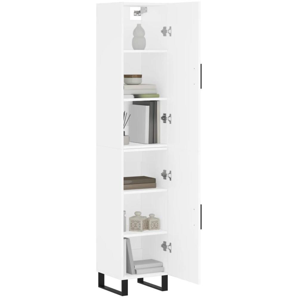 Credenza Bianca 34,5x34x180 Cm In Legno Multistrato - Foto 3