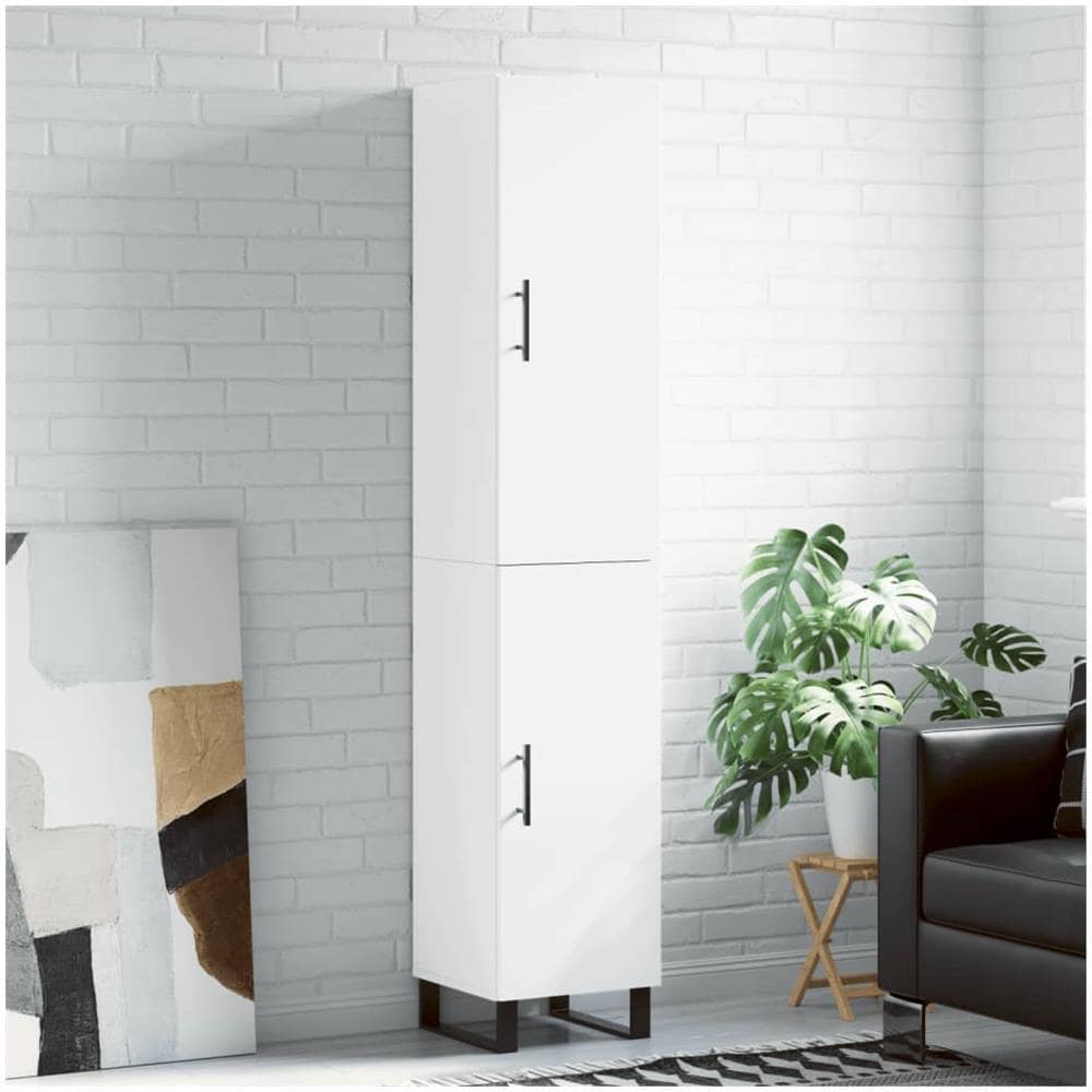 Credenza Bianca 34,5x34x180 Cm In Legno Multistrato - Foto 1