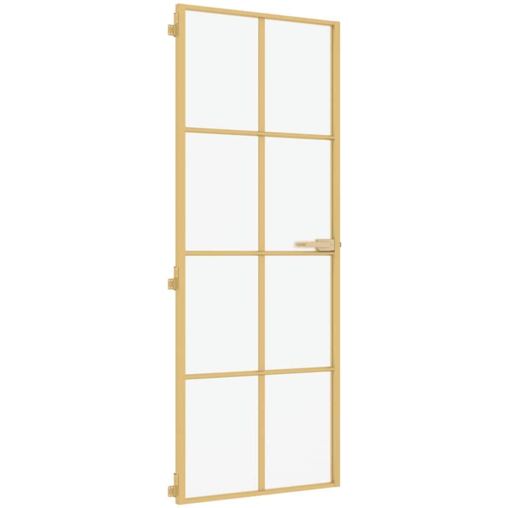 Porta Interni Sottile Oro 76x201,5cm Vetro Temperato Alluminio - Foto 2