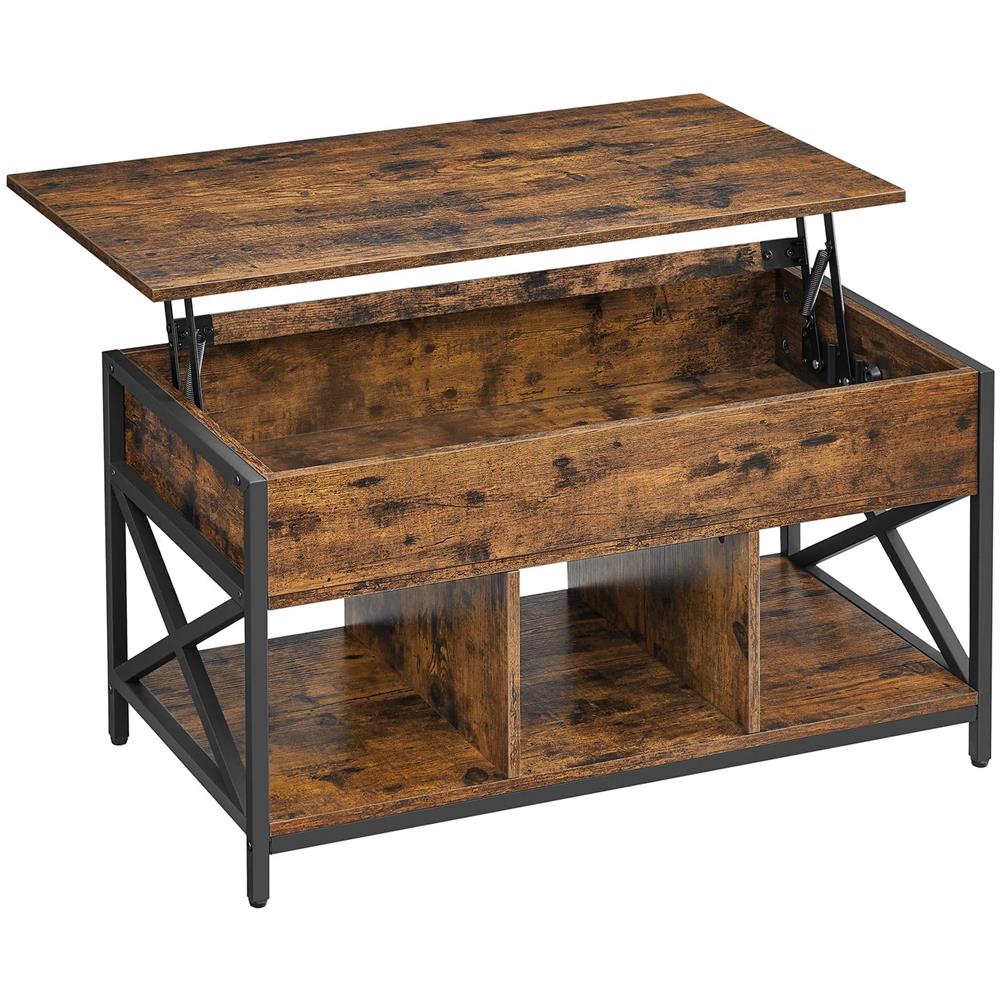 TAVOLINO DA CAFFÈ in metallo marrone rustico per soggiorno - Foto 1