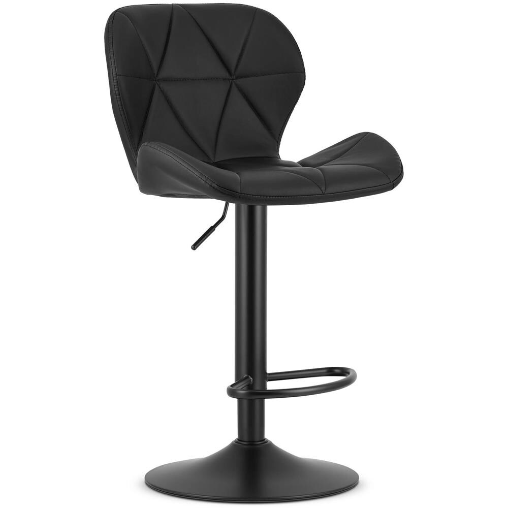Sgabello WEST - Ecopelle nera, versatile per soggiorno x 2 - Foto 2