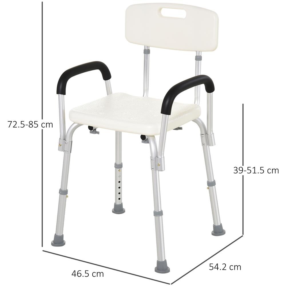 Sedile da doccia con schienale e braccioli regolabile in altezza - Foto 8