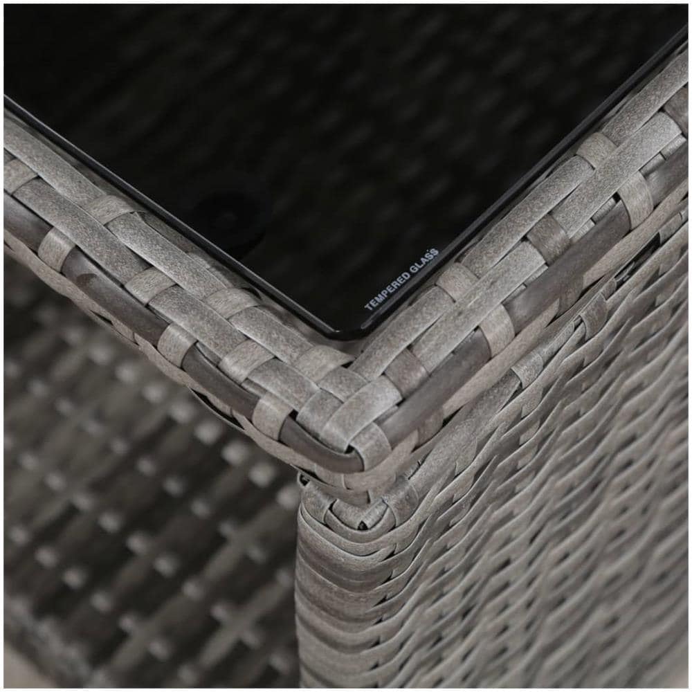 Set Da Bistrot 3 Pz Con Cuscini In Polyrattan Grigio - Foto 2