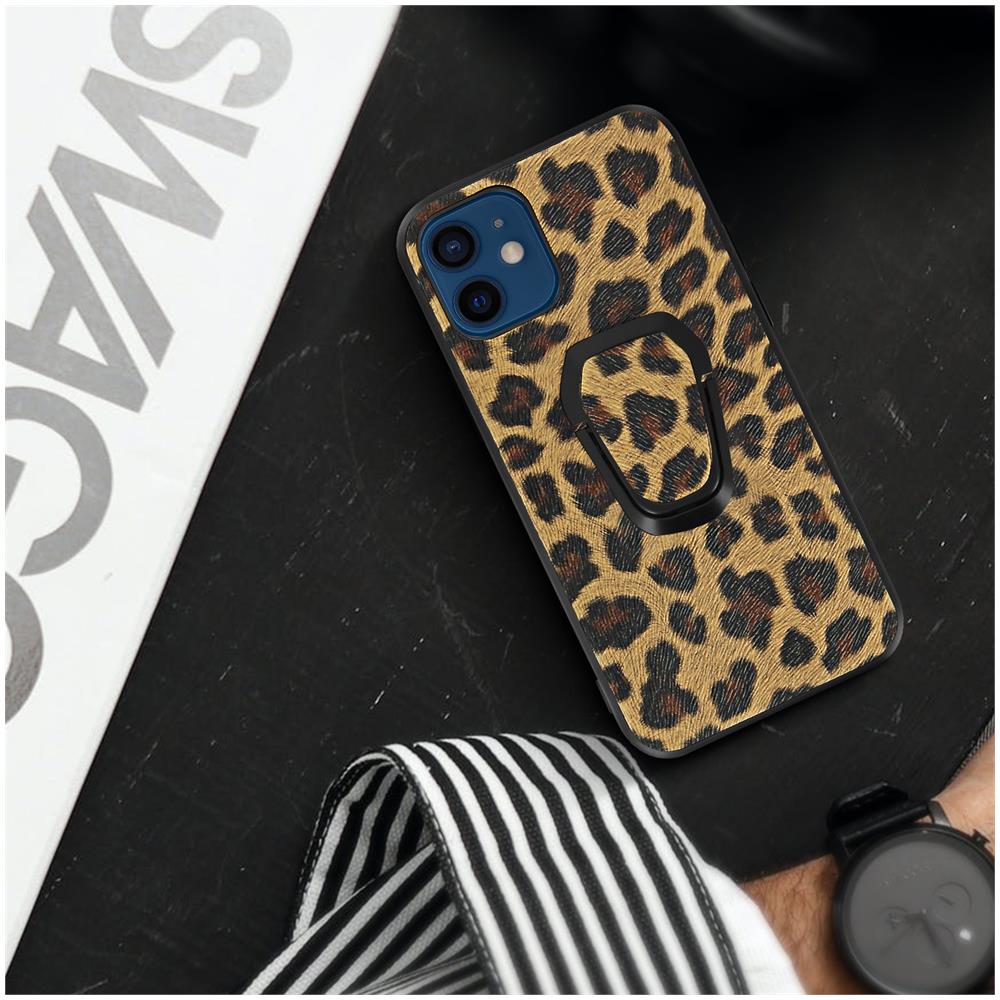 Cover Iphone 12 Mini In Similpelle Anello In Metallo Antiurto Leopardato - Foto 5