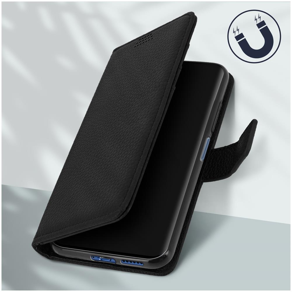 Custodia Xiaomi Mi 11 Lite Aspetto Granulato Copertina Portafoglio Supporto Nera - Foto 2