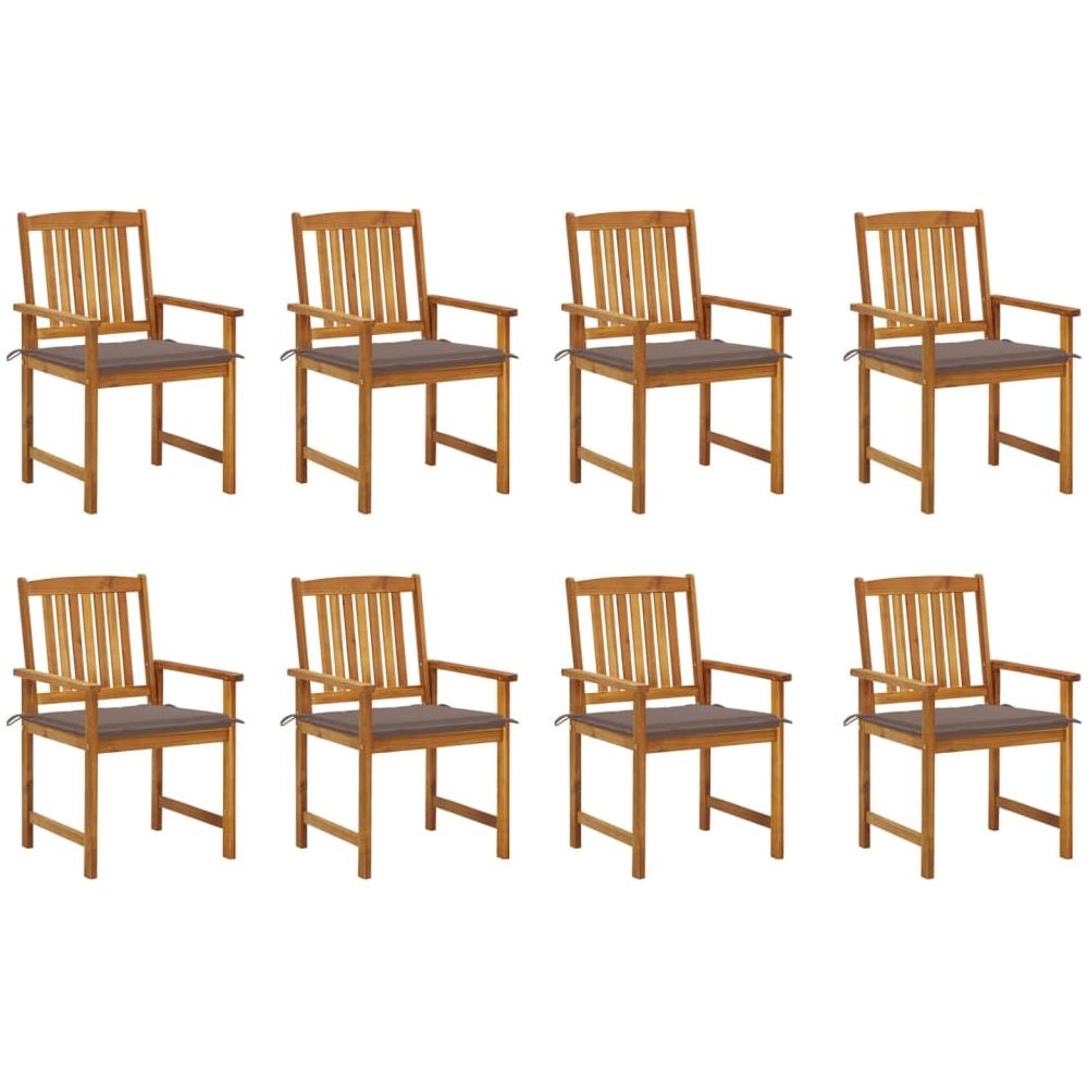 Sedie da Giardino con Cuscini 8 pz in Legno Massello di Acacia - Foto 1