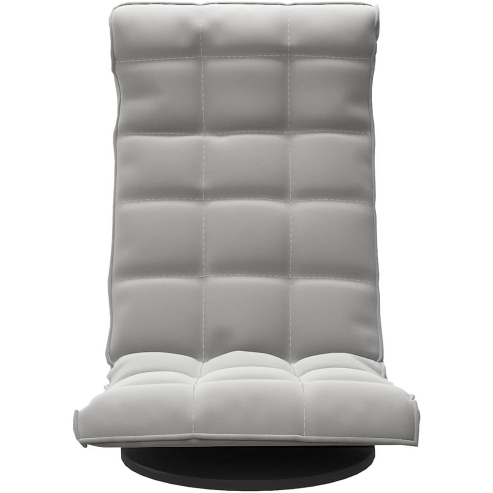 Sedia Da Pavimento Girevole Grigio Chiaro In Velluto - Foto 3