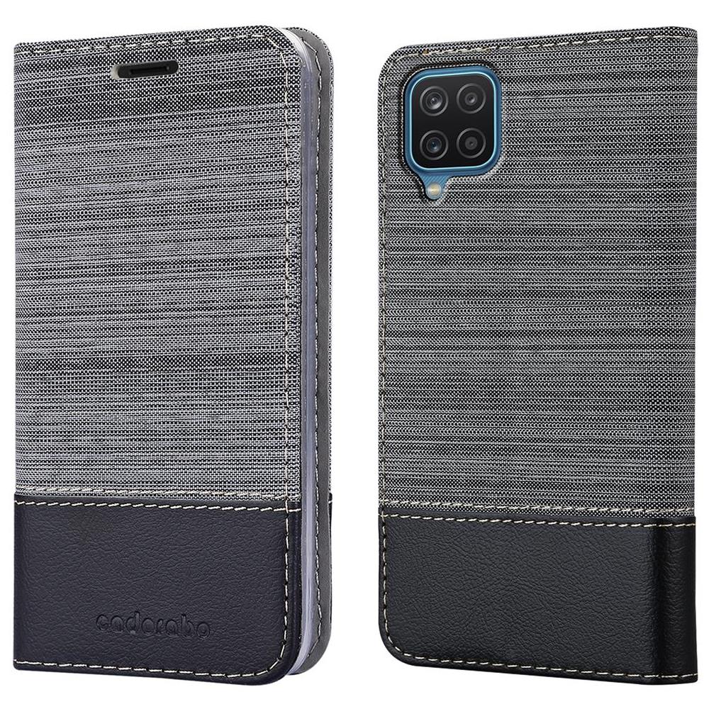 Custodia Compatibile Con Samsung Galaxy A12 / M12 In Grigio Nero - Coperchio Protettiva Con Chiusura Magnetica, Funzione Stand E Tasca Per Le Carte - Foto 8