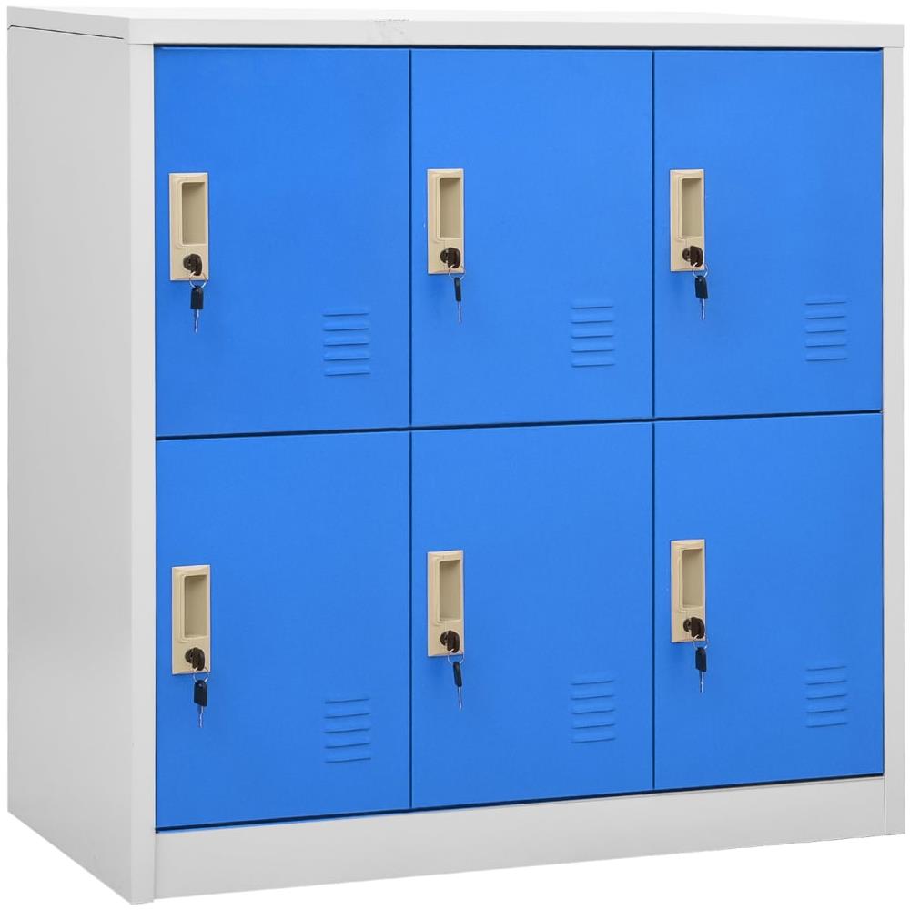 Armadietto con Chiave Grigio Chiaro e Blu 90x45x92,5 cm Acciaio - Foto 1
