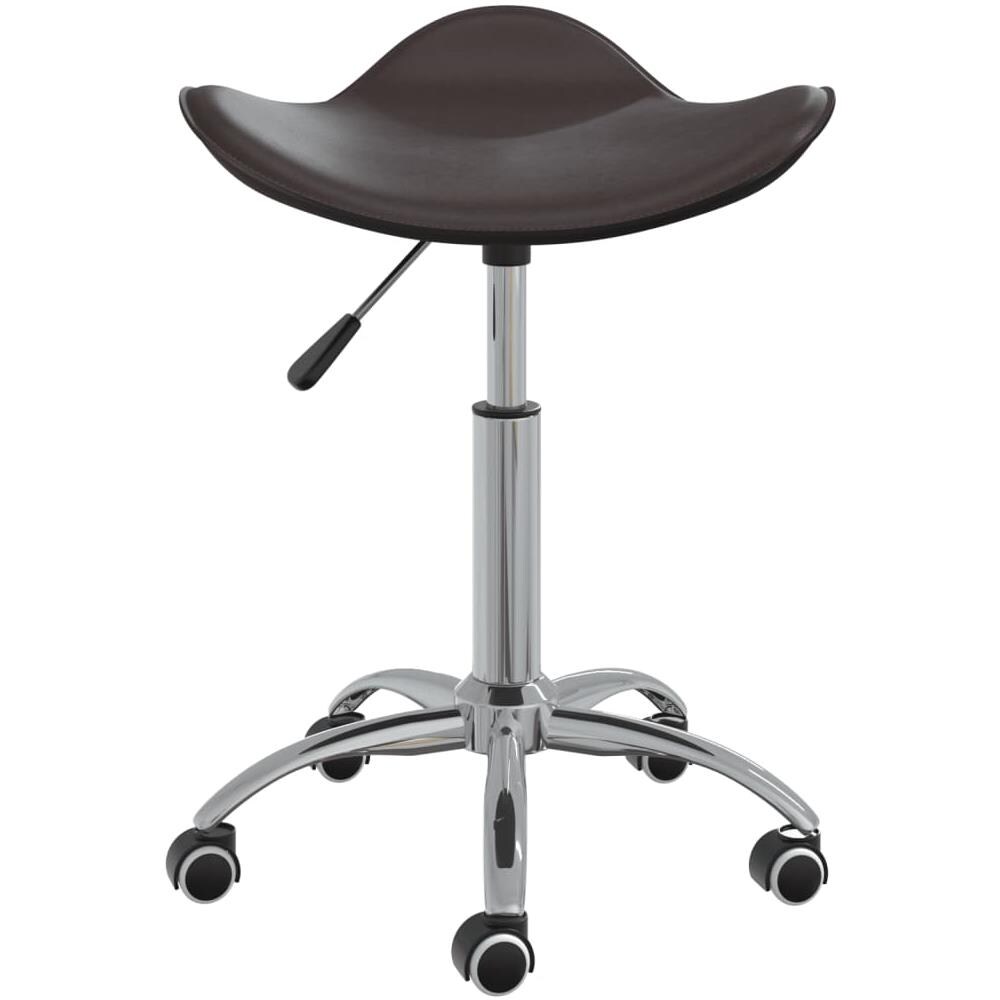 Sedia Da Pranzo Girevole Marrone In Similpelle - Foto 3