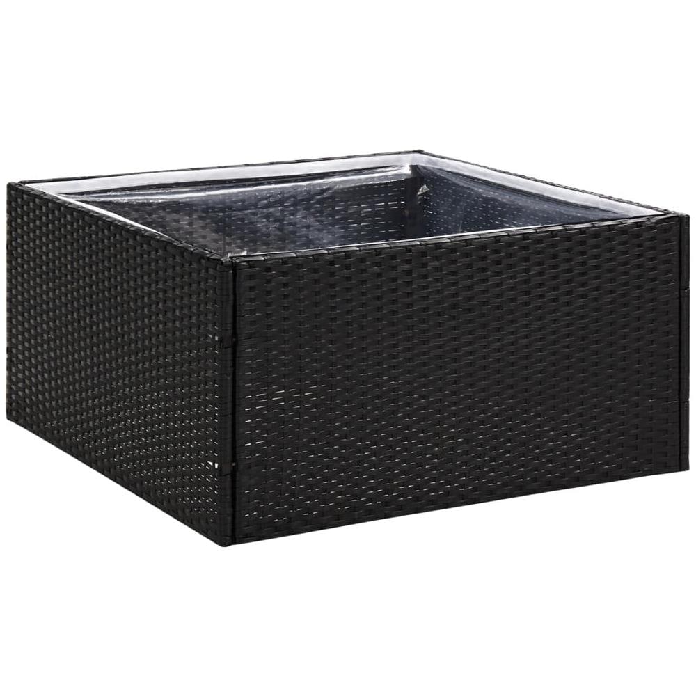 Fioriera da Giardino Nero 80x80x40 cm in Polyrattan - Foto 1