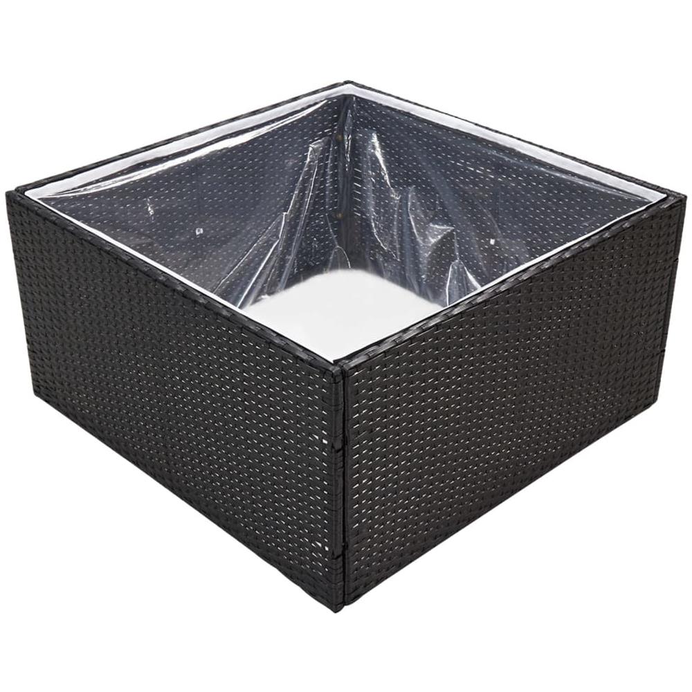 Fioriera da Giardino Nero 80x80x40 cm in Polyrattan - Foto 2