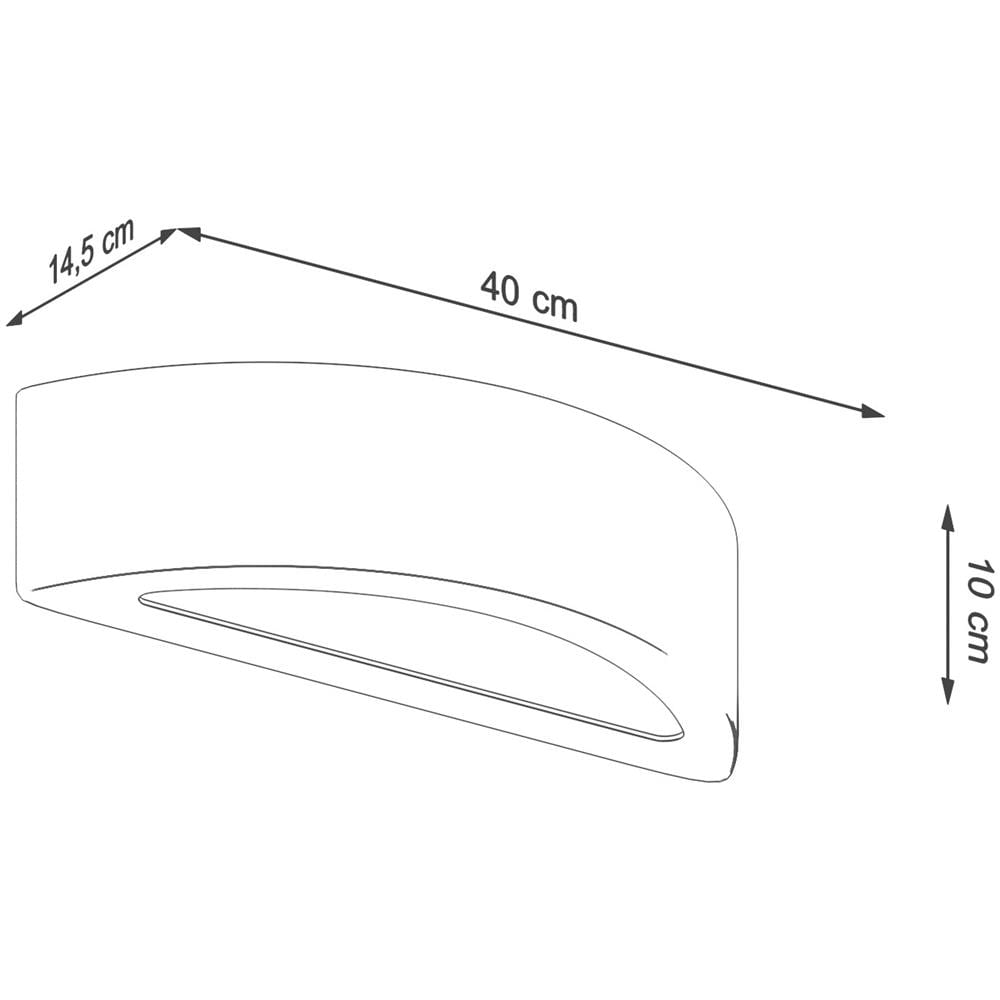 Applique Da Parete In Cemento Atena Sollux Grigio 100x145x400 Mm Cemento - Foto 1