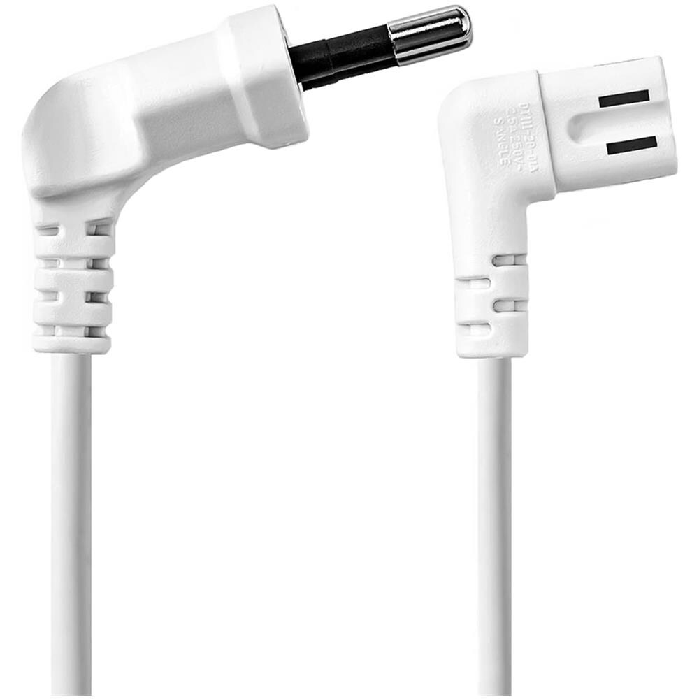 Cavo Di Alimentazione Da 3 Metri 250v 2.5a Con Spina Europea E Connettore Iec-320-c7, Presa Ad Angolo Di 90°, Plug Angolato - Foto 1