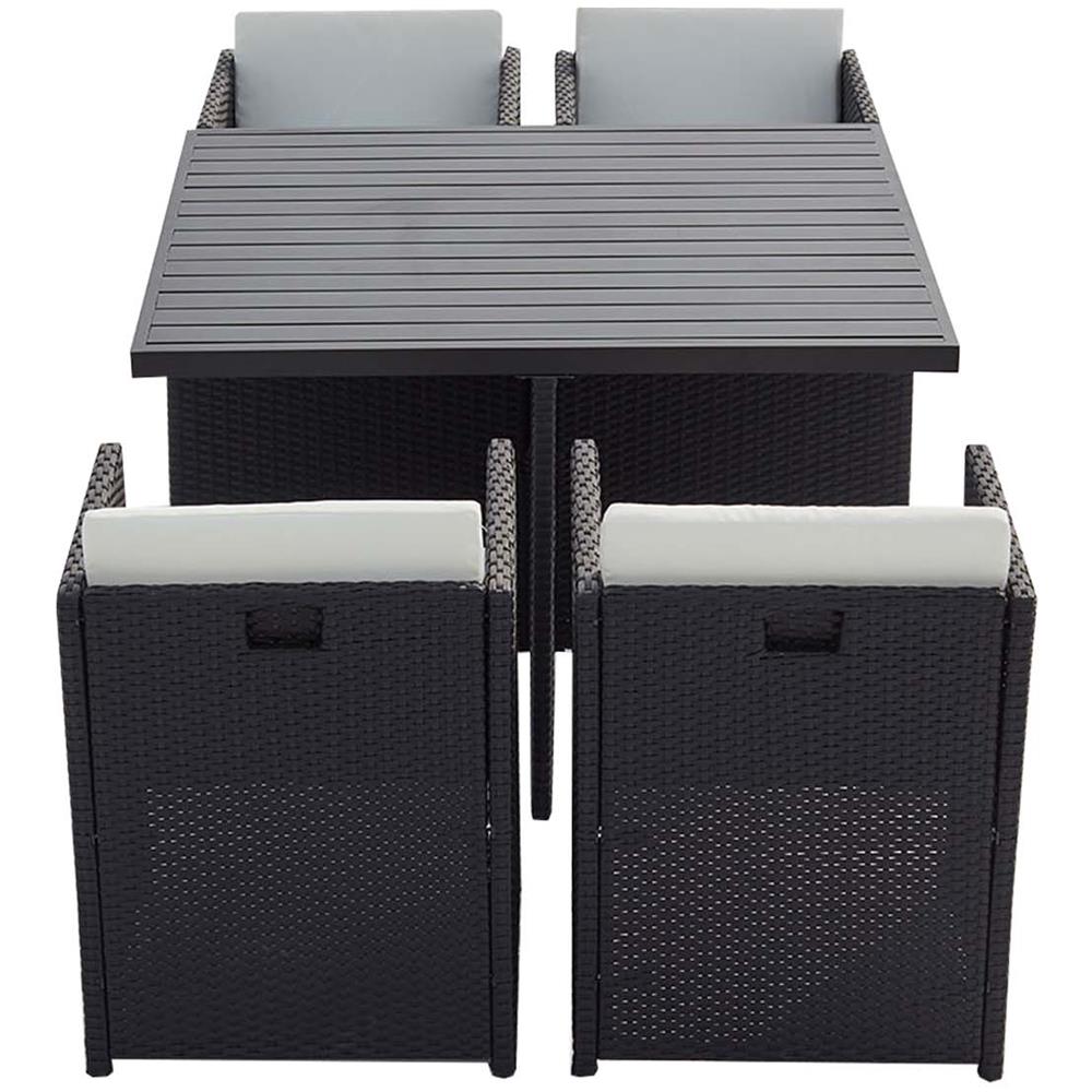 Salotto Da Giardino A Incasso 4 Posti Resina Intrecciata Grigio/bianco Sunset - Foto 1