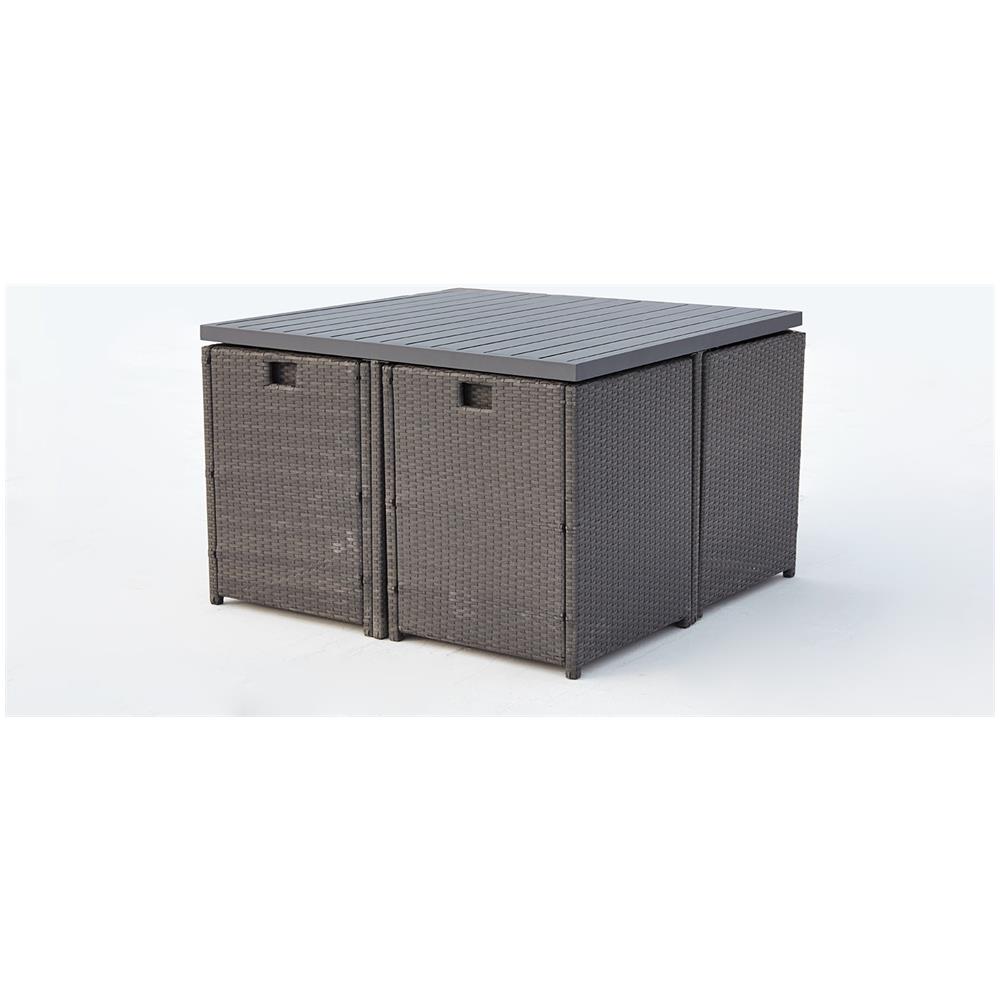 Salotto Da Giardino A Incasso 4 Posti Resina Intrecciata Grigio/bianco Sunset - Foto 5