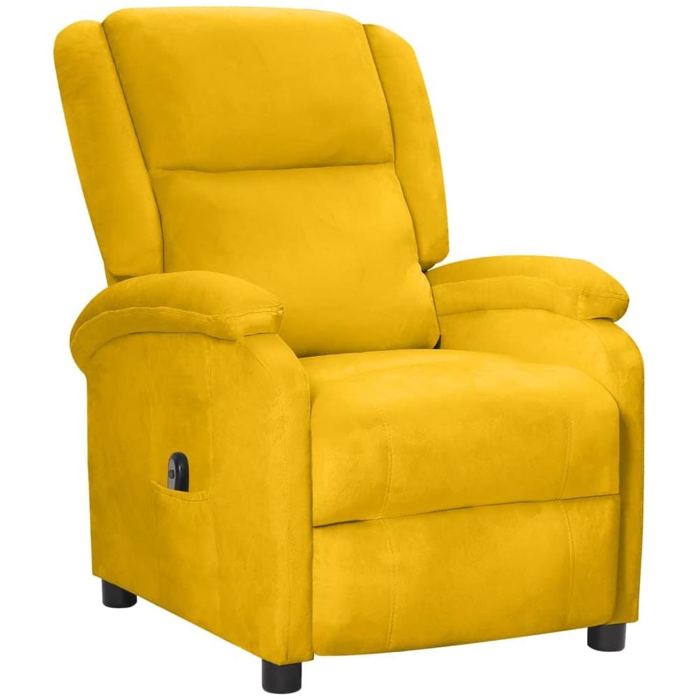 Poltrona Elettrica Reclinabile Gialla In Velluto - Foto 2