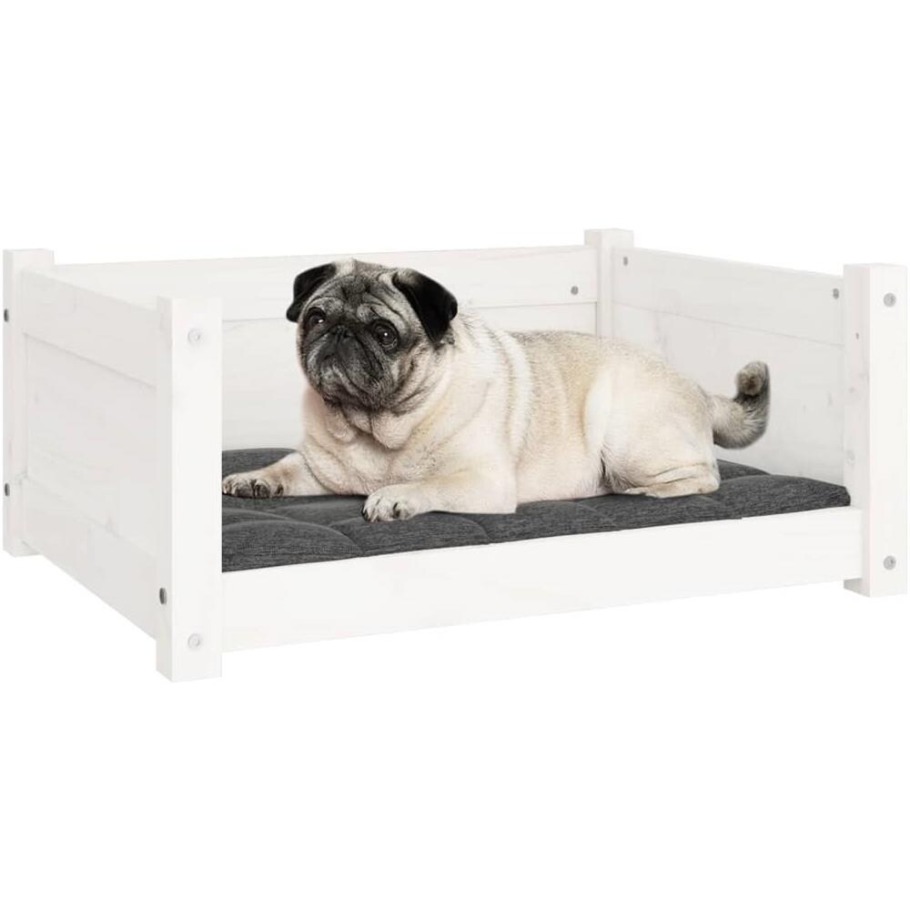 Cuccia Per Cani Bianca 65,5x50,5x28cm In Legno Massello Di Pino - Foto 2