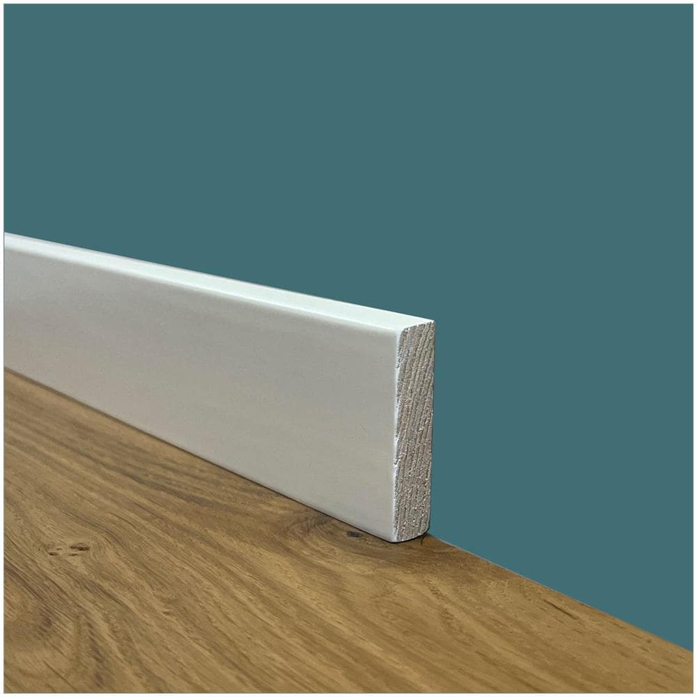 Battiscopa Premium In Legno Massello Quadro 43x9mm Laccato Bianco Liscio (prezzo Al Metro) - Foto 1