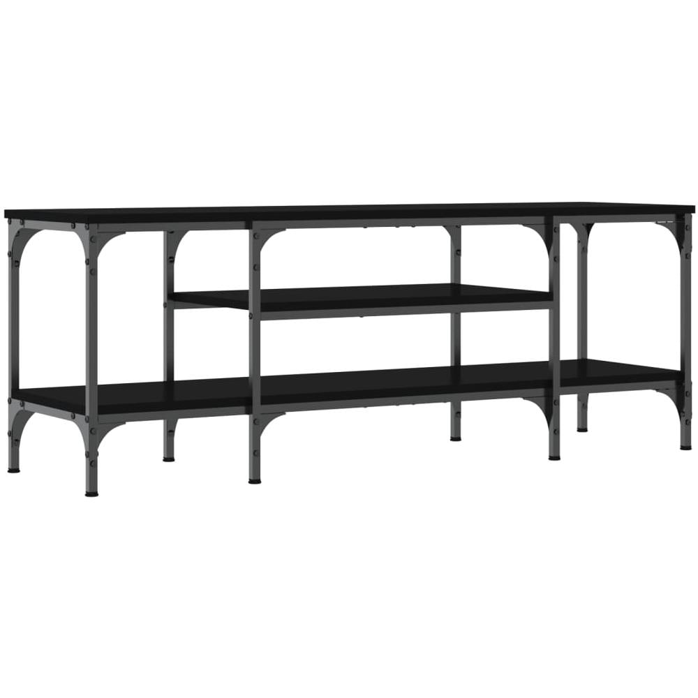 Mobile Porta Tv Nero 121x35x45 Cm In Legno Multistrato E Ferro - Foto 2