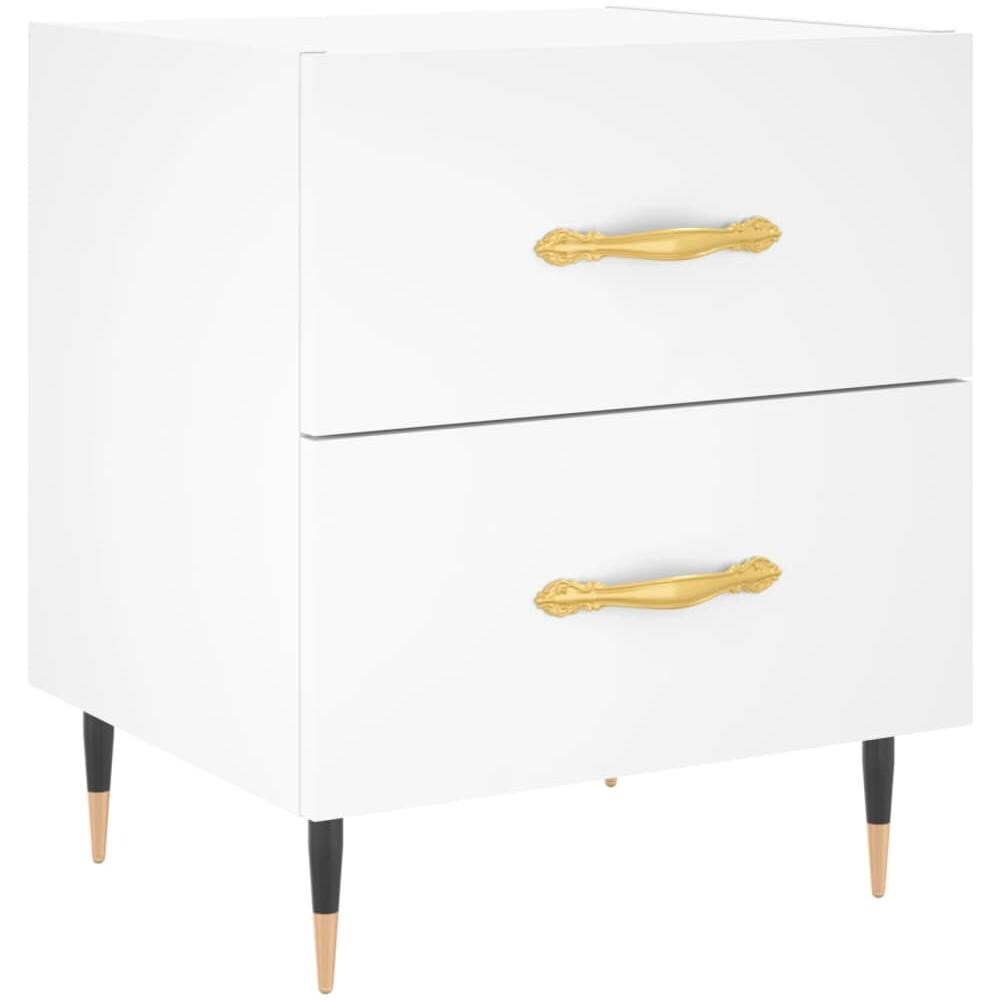 Comodino Bianco 40x35x47,5 Cm In Legno Multistrato - Foto 2