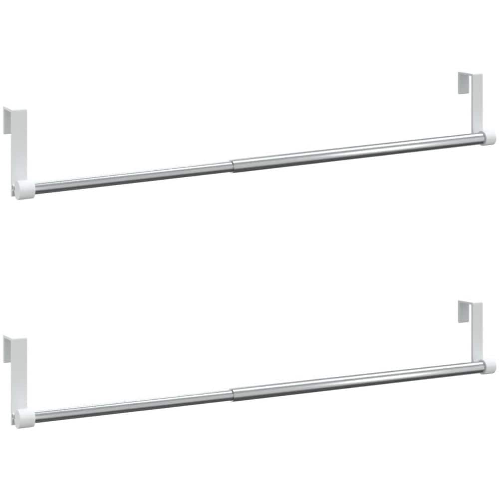 Binari Per Tende 2 Pz Bianco E Argento 40-60 Cm Alluminio - Foto 2
