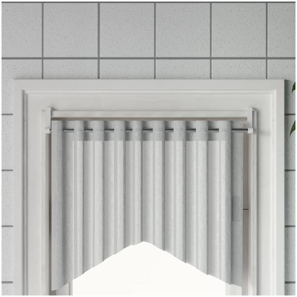 Binari Per Tende 2 Pz Bianco E Argento 40-60 Cm Alluminio - Foto 1
