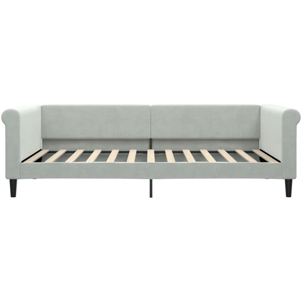 Letto Da Giorno Grigio Chiaro 100x200 Cm In Velluto - Foto 2